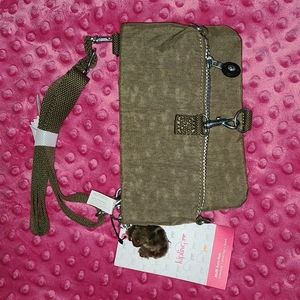 NWT Olive green Kipling Rizzi Mini Convertible Bag with front clasp